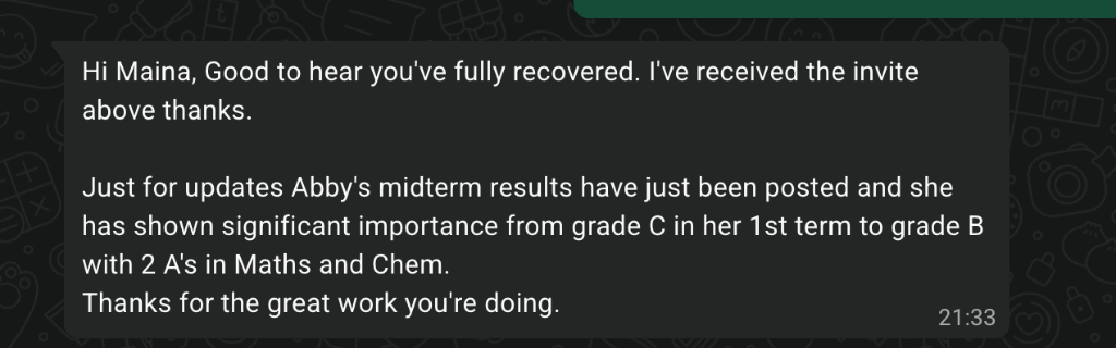 Abby WhatsApp Parent Feedback